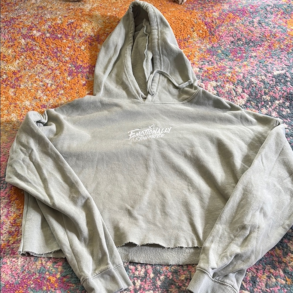 Beautiful Bastard Phillip DeFranco Emotionally Exhausted Cropped Hoodie